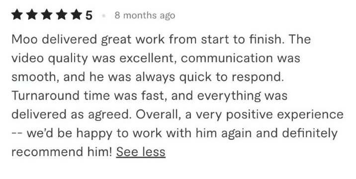 5-star Fiverr review