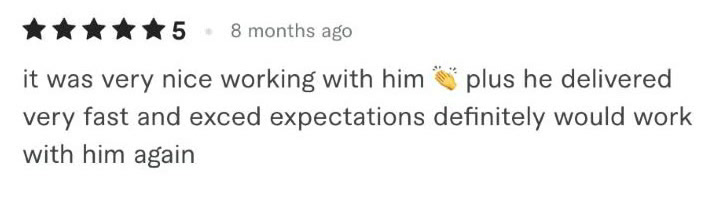 5-star Fiverr review